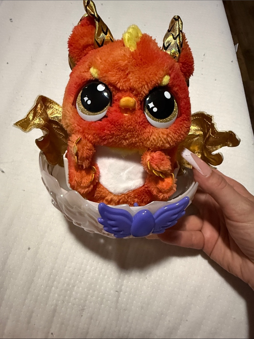 Hatchimals Orange Dragon Pet Toy with Gold Wings